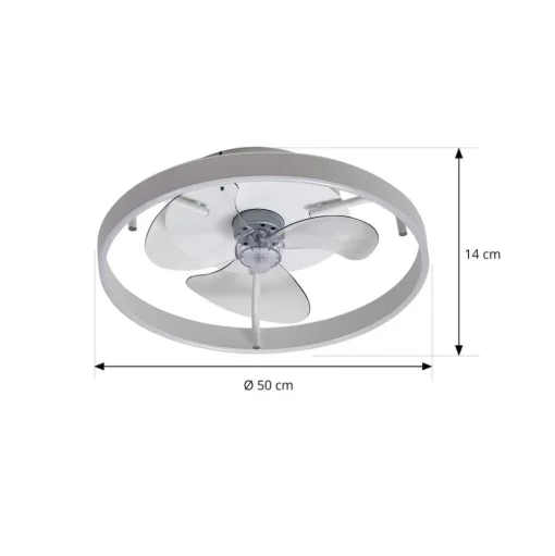 Lindby LED plafondventilator Momitu, wit, aluminium, Ø 50 cm