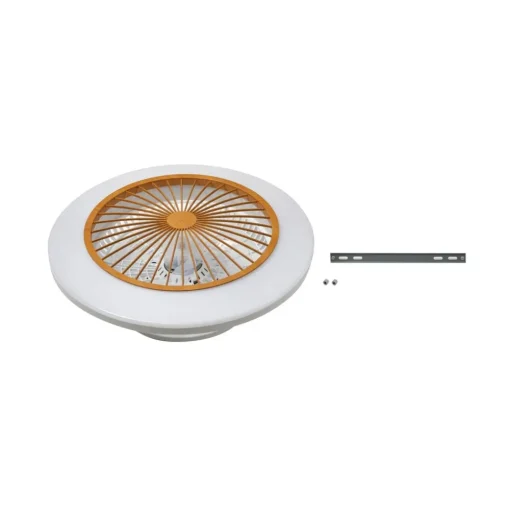 Lindby LED plafondventilator Mamuti, houtkleurig, stil, 55 cm