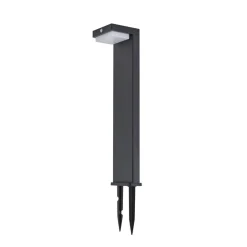 Lindby LED sokkellamp Eleazar, zwart, aluminium, sensor