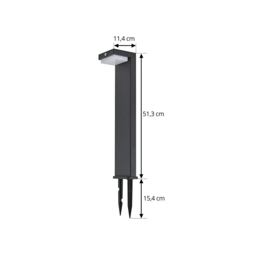 Lindby LED sokkellamp Eleazar, zwart, aluminium, sensor