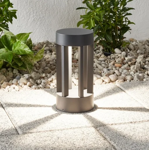Lindby LED sokkellamp Jordis, 22 cm, antraciet, aluminium