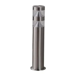 Lindby LED sokkellamp Lanea, 40 cm, grijs, roestvrij staal, IP44
