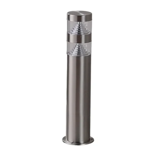Lindby LED sokkellamp Lanea, 40 cm, grijs, roestvrij staal, IP44