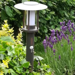 Lindby LED sokkellamp Pavlos, 55 cm, roestkleurig, sensor
