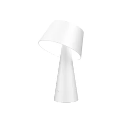Lindby LED solar tafellamp Lirinor, wit, kunststof, Ø 13cm