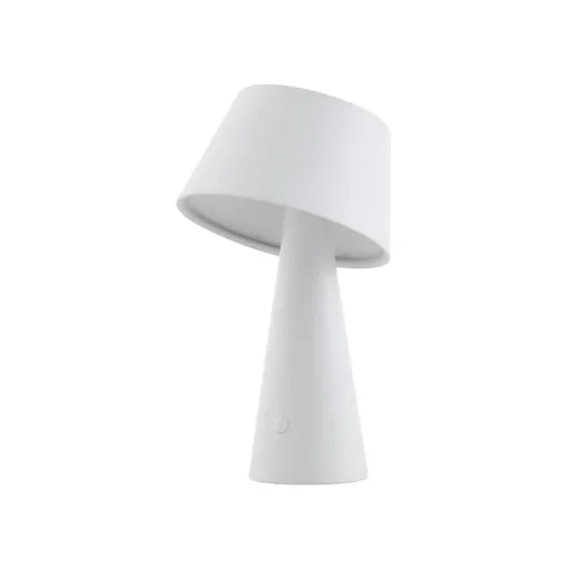 Lindby LED solar tafellamp Lirinor, wit, kunststof, Ø 13cm