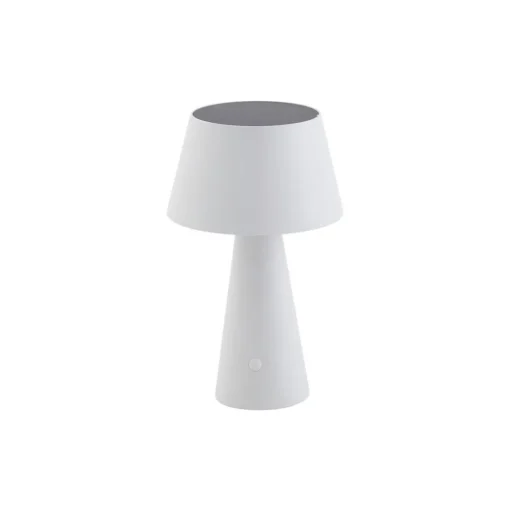 Lindby LED solar tafellamp Lirinor, wit, kunststof, Ø 13cm