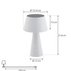 Lindby LED solar tafellamp Lirinor, wit, kunststof, Ø 13cm