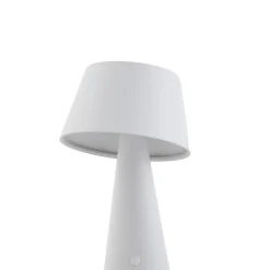 Lindby LED solar tafellamp Lirinor, wit, kunststof, Ø 13cm