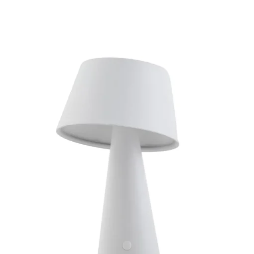Lindby LED solar tafellamp Lirinor, wit, kunststof, Ø 13cm