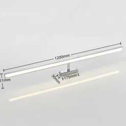 Lindby LED spiegellamp Jukka, 120 cm, chroom, metaal, IP44