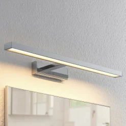 Lindby LED spiegellamp Jukka, 60 cm, chroom, metaal, IP44
