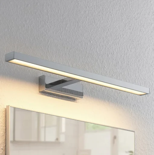Lindby LED spiegellamp Jukka, 60 cm, chroom, metaal, IP44