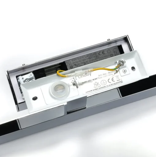 Lindby LED spiegellamp Jukka, 90 cm, chroom, metaal, IP44