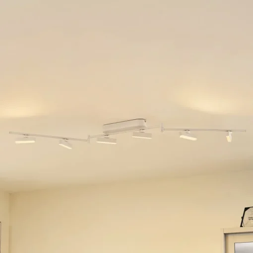 Lindby LED spot Eldrin, wit, 6-lamps, lichtstrip
