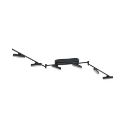 Lindby LED spot Eldrin, zwart, 6-lamps, lichtstrip