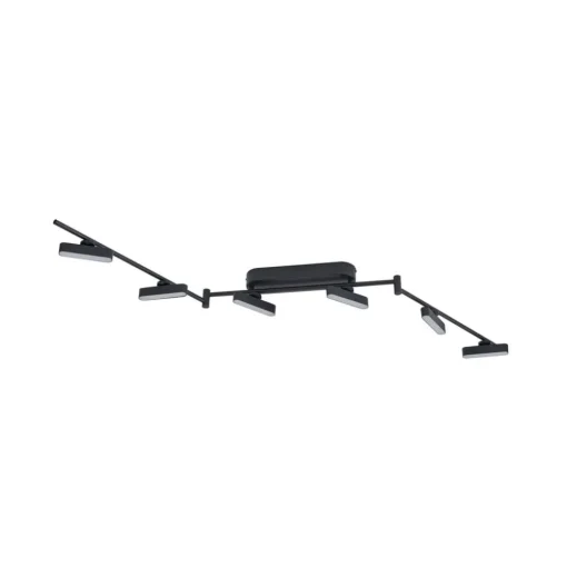 Lindby LED spot Eldrin, zwart, 6-lamps, lichtstrip