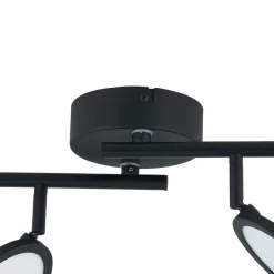 Lindby LED spot Manel, zwart, ijzer, 82 cm lang, 4-lamps