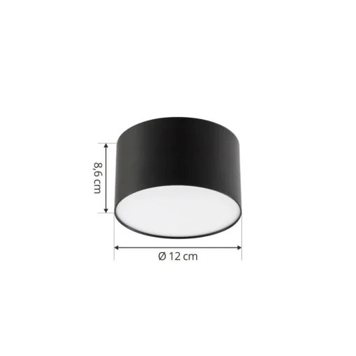 Lindby LED spot Nivoria, 11 x 7 cm, zwart, metaal
