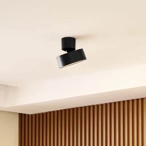 Lindby LED spot Nivoria, Ø 14 cm, zwart, draaibaar