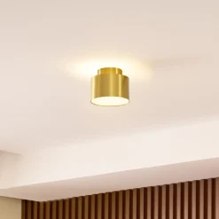 Lindby LED spot Nivoria, 11 x 9 cm, goudkleurig, metaal