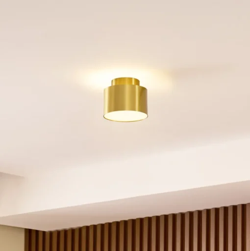 Lindby LED spot Nivoria, 11 x 9 cm, goudkleurig, metaal