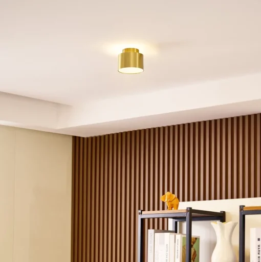 Lindby LED spot Nivoria, 11 x 9 cm, goudkleurig, metaal
