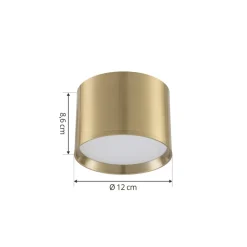 Lindby LED spot Nivoria, Ø 12 cm, goudkleurig, metaal