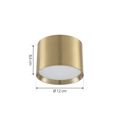 Lindby LED spot Nivoria, Ø 12 cm, goudkleurig, metaal