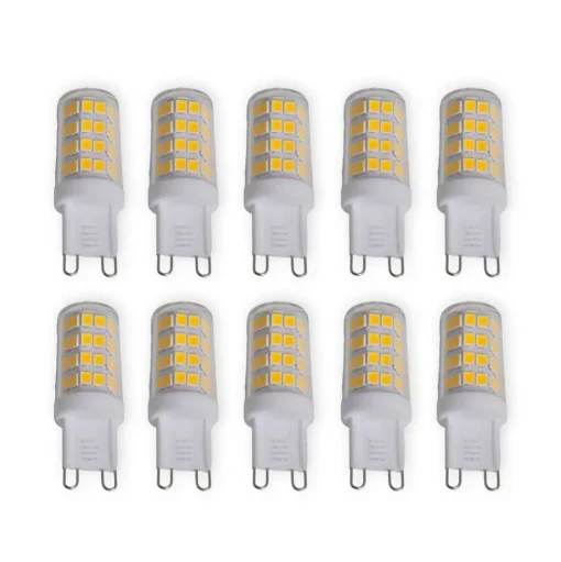 Lindby LED stiftlamp, set van 10, G9, 3 W, helder, 3.000 K