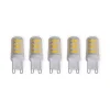 Lindby LED stiftlamp, set van 5, G9, 3 W, helder, 3.000 K