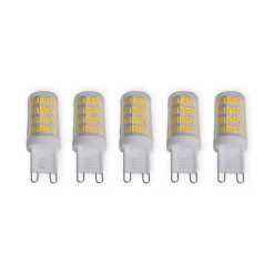 Lindby LED stiftlamp, set van 5, G9, 3 W, helder, 3.000 K