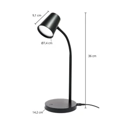 Lindby LED tafellamp Ailina, hoogte 36 cm, zwart, dimbaar