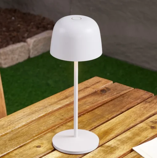 Lindby LED tafellamp Arietty, wit, dimbaar, IP65