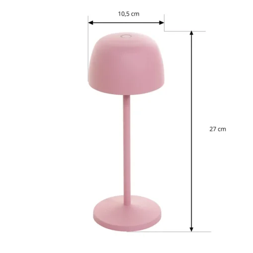 Lindby LED tafellamp Arietty, roze, dimbaar, IP54