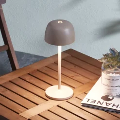 Lindby LED tafellamp Arietty, beige, dimbaar, IP65