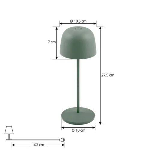 Lindby LED tafellamp Arietty, groen, dimbaar, IP65