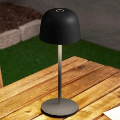 Lindby LED tafellamp Arietty, zwart, dimbaar, IP65