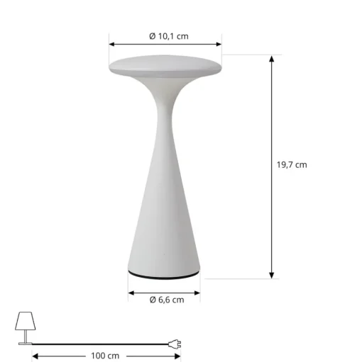 Lindby LED tafellamp Evelen, wit, IP54, CCT