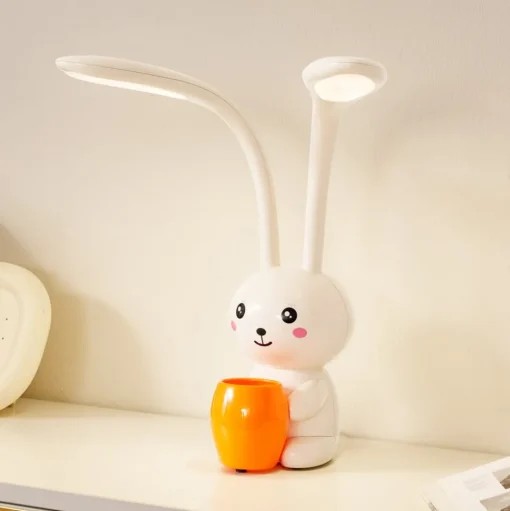 Lindby LED tafellamp Haas, beige, kunststof,CCT,hoogte39cm