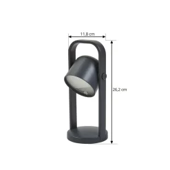 Lindby LED tafellamp Kalevi, zwart, aluminium, CCT