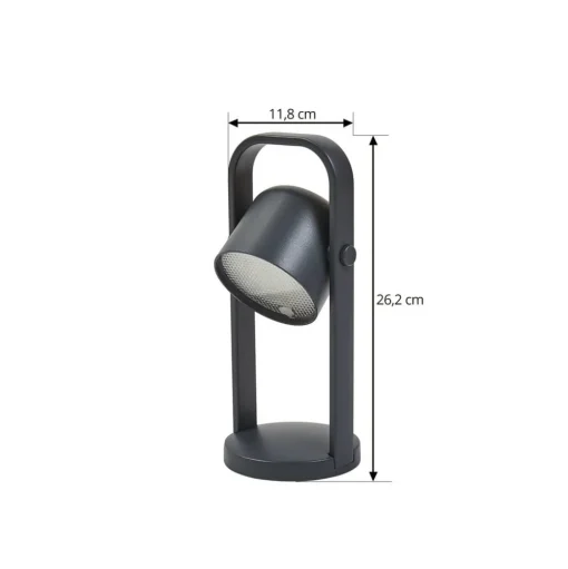 Lindby LED tafellamp Kalevi, zwart, aluminium, CCT