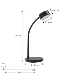 Lindby LED tafellamp Maori, zwart, CCT, metaal, dimbaar