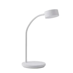 Lindby LED tafellamp Maori, wit, metaal, CCT, dimbaar