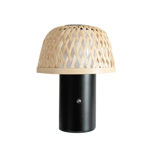 Lindby LED tafellamp Nifelia, bamboe, CCT, dimbaar