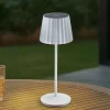 Lindby LED tafellamp op accu Esali, wit, groeven, 29 cm