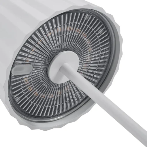 Lindby LED tafellamp op accu Esali, wit, groeven, 29 cm