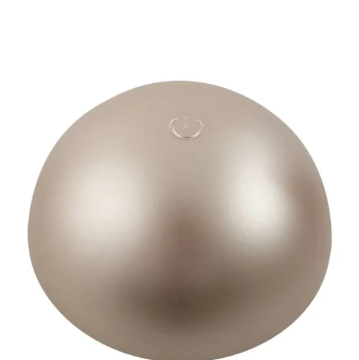 Lindby LED tafellamp op accu Pippin, goud/travertin, hoogte 27 cm