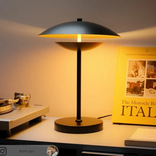 Lindby LED tafellamp Tiama, metaal, zwart/goud, Ø 30 cm