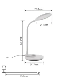 Lindby LED tafellamp Valtaria, wit, CCT, dimbaar